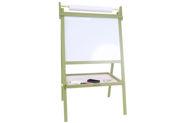 De zijde met het magnetische whiteboard