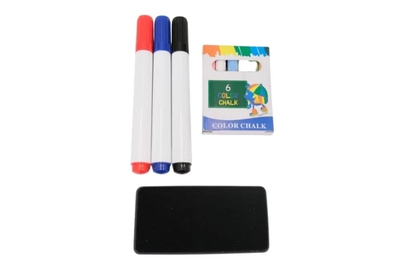 Inclusief een wisser, stiften en krijtjes