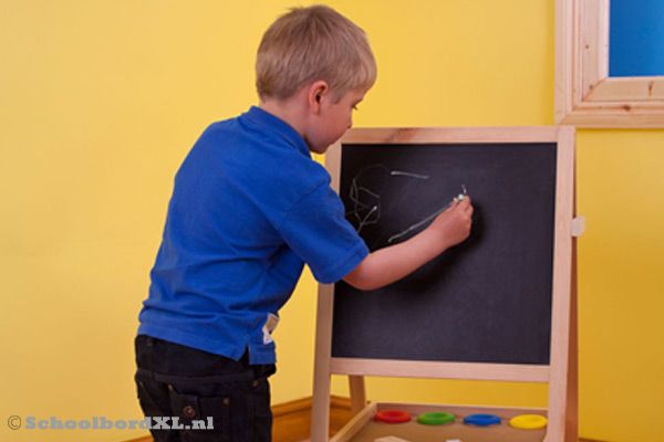 Heerlijk krijten op het krijtbord.