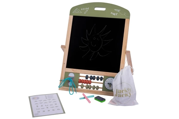 Telraam, klok en schoen aan de onderkant