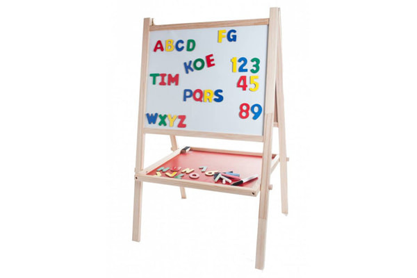 Met een whiteboard kant